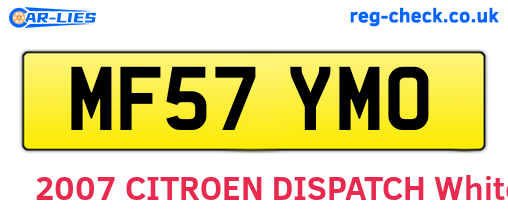 MF57YMO are the vehicle registration plates.