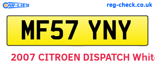 MF57YNY are the vehicle registration plates.