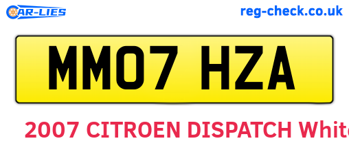 MM07HZA are the vehicle registration plates.