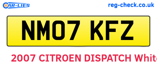 NM07KFZ are the vehicle registration plates.