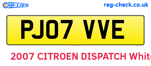 PJ07VVE are the vehicle registration plates.