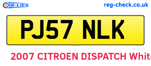 PJ57NLK are the vehicle registration plates.