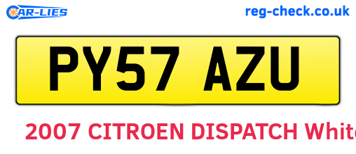 PY57AZU are the vehicle registration plates.