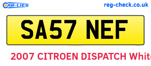 SA57NEF are the vehicle registration plates.