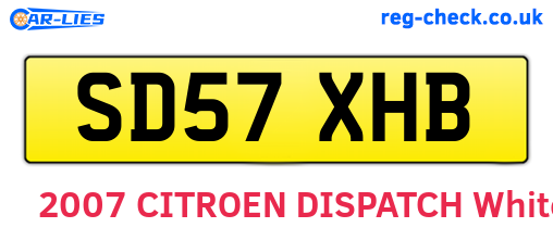 SD57XHB are the vehicle registration plates.