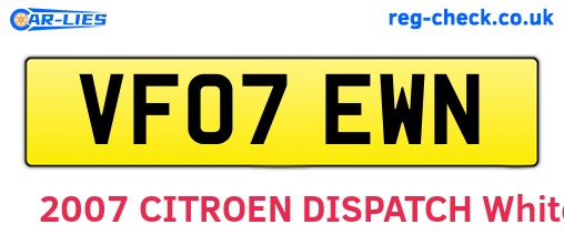 VF07EWN are the vehicle registration plates.