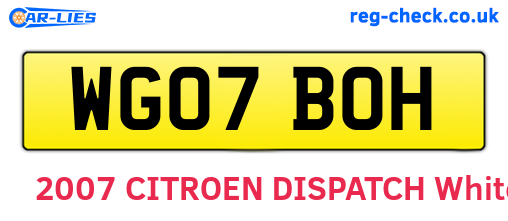 WG07BOH are the vehicle registration plates.