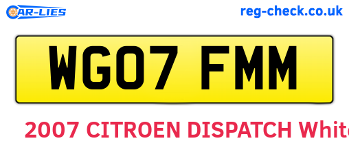 WG07FMM are the vehicle registration plates.