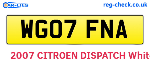 WG07FNA are the vehicle registration plates.