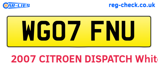 WG07FNU are the vehicle registration plates.