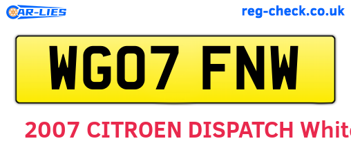 WG07FNW are the vehicle registration plates.