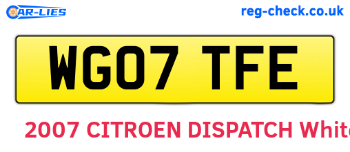 WG07TFE are the vehicle registration plates.