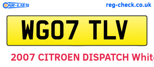 WG07TLV are the vehicle registration plates.