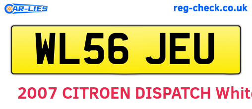 WL56JEU are the vehicle registration plates.