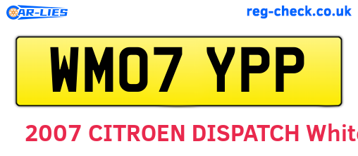 WM07YPP are the vehicle registration plates.