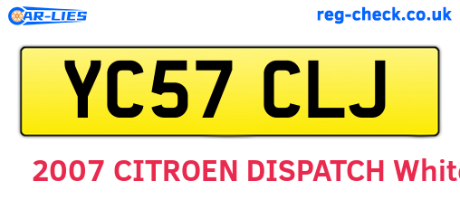 YC57CLJ are the vehicle registration plates.