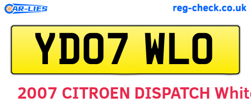 YD07WLO are the vehicle registration plates.