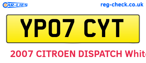 YP07CYT are the vehicle registration plates.
