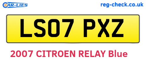LS07PXZ are the vehicle registration plates.