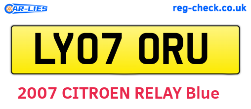 LY07ORU are the vehicle registration plates.
