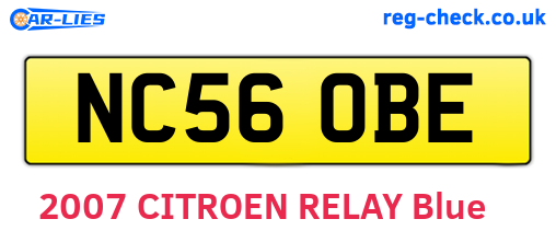 NC56OBE are the vehicle registration plates.