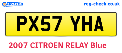 PX57YHA are the vehicle registration plates.