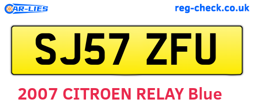 SJ57ZFU are the vehicle registration plates.