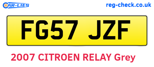 FG57JZF are the vehicle registration plates.