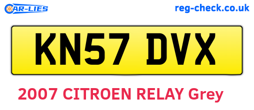 KN57DVX are the vehicle registration plates.
