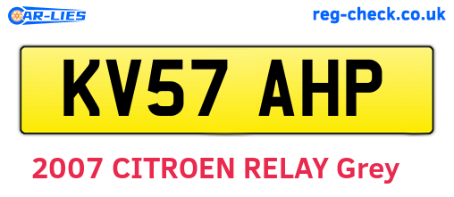 KV57AHP are the vehicle registration plates.