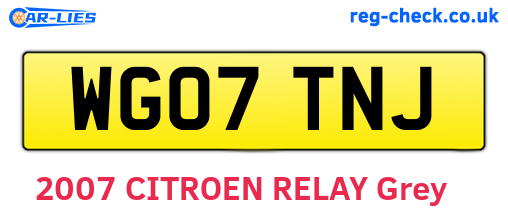 WG07TNJ are the vehicle registration plates.