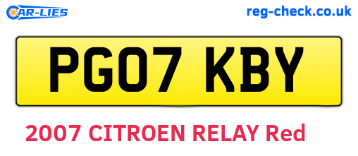 PG07KBY are the vehicle registration plates.
