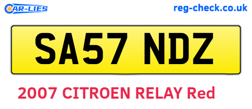 SA57NDZ are the vehicle registration plates.