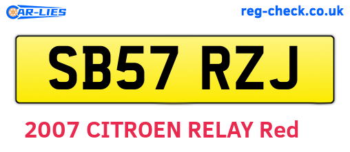 SB57RZJ are the vehicle registration plates.