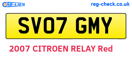 SV07GMY are the vehicle registration plates.