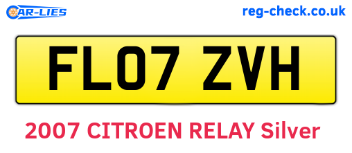 FL07ZVH are the vehicle registration plates.