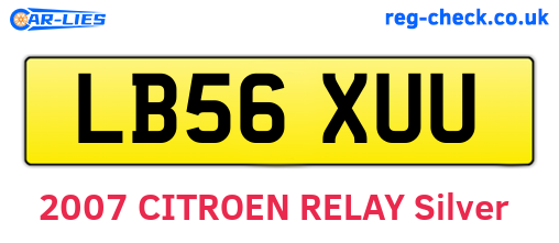 LB56XUU are the vehicle registration plates.