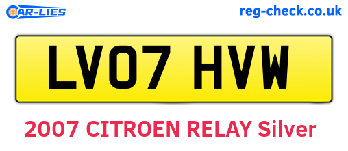 LV07HVW are the vehicle registration plates.