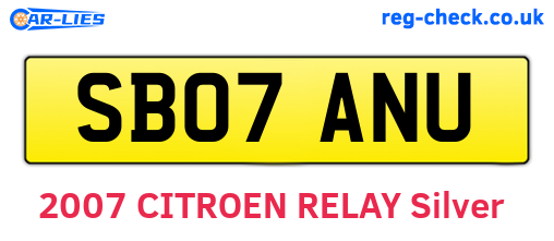 SB07ANU are the vehicle registration plates.