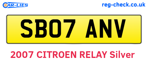 SB07ANV are the vehicle registration plates.