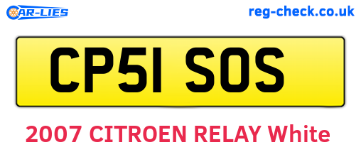 CP51SOS are the vehicle registration plates.