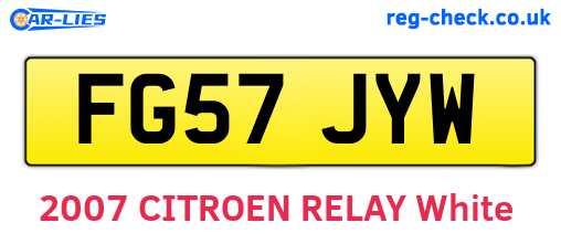 FG57JYW are the vehicle registration plates.