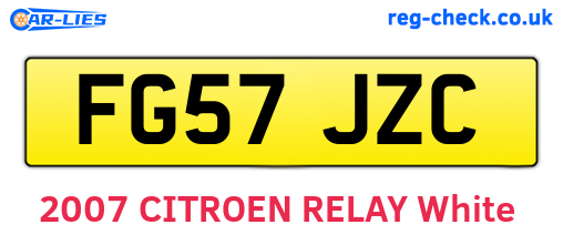 FG57JZC are the vehicle registration plates.