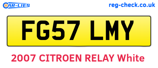 FG57LMY are the vehicle registration plates.
