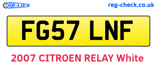 FG57LNF are the vehicle registration plates.