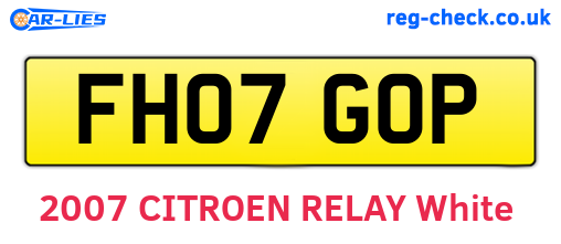 FH07GOP are the vehicle registration plates.