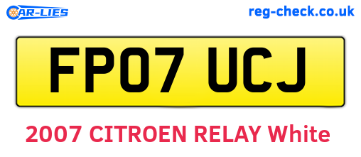 FP07UCJ are the vehicle registration plates.
