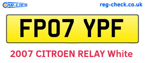 FP07YPF are the vehicle registration plates.