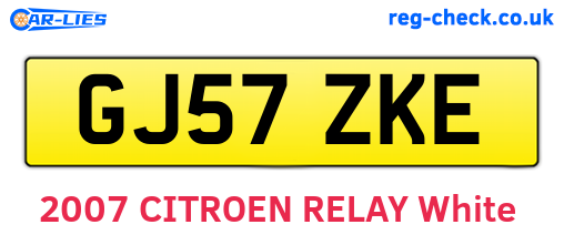 GJ57ZKE are the vehicle registration plates.
