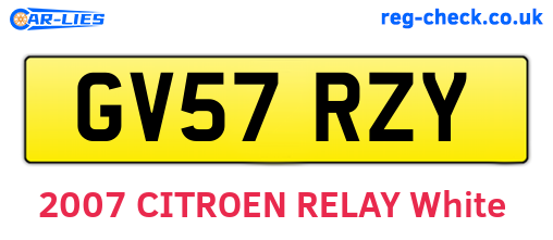 GV57RZY are the vehicle registration plates.
